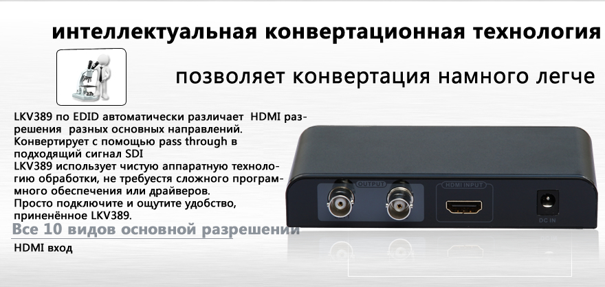 Конвертер HDMI в SDI LKV389